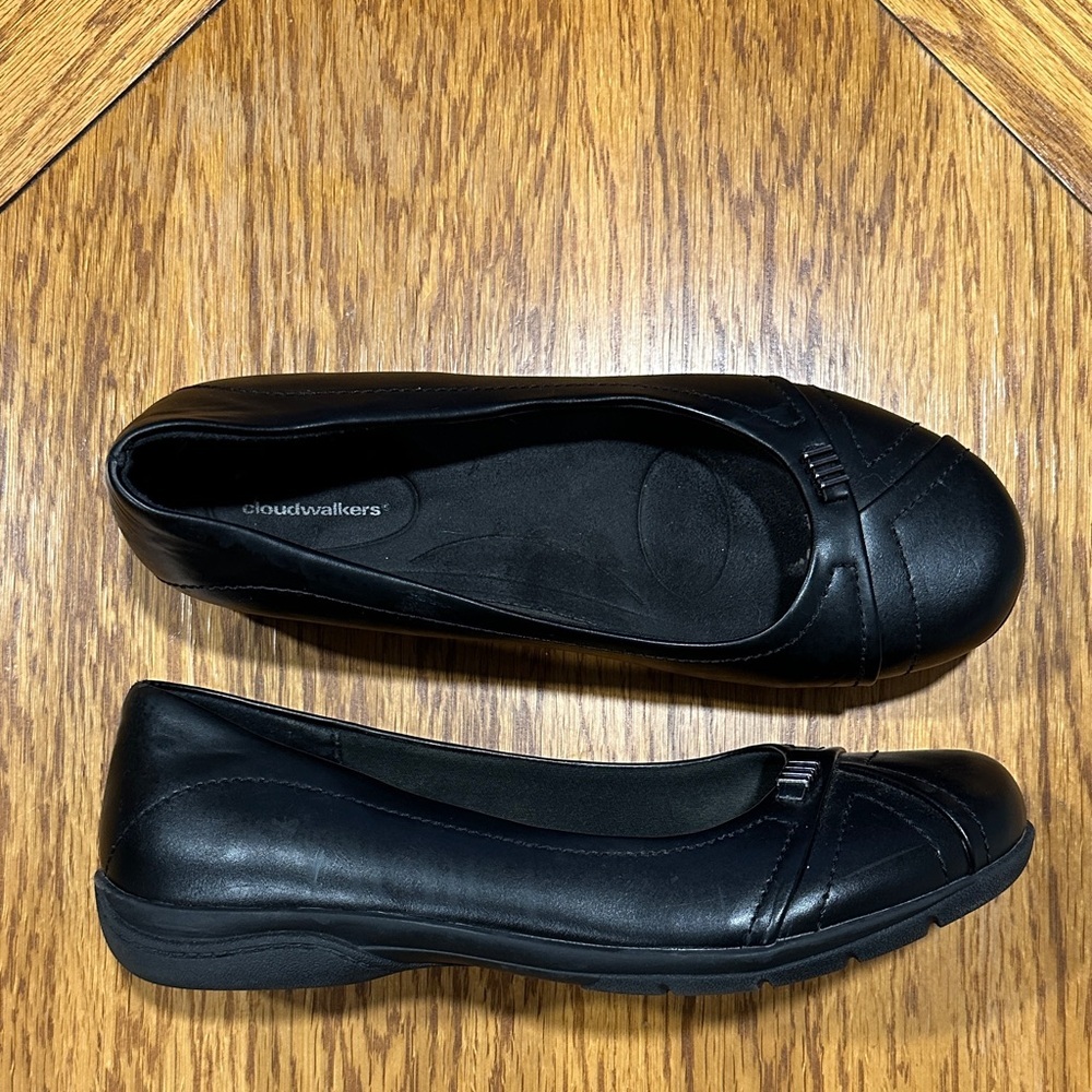 *CLOUDWALKERS* Black Loafer Formal Shoes Size 12 Wide